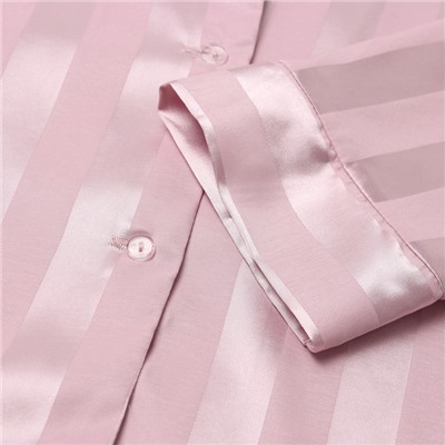 Пижама женская (рубашка, брюки) KAFTAN «Полоска», цвет пудровый, размер 48-50