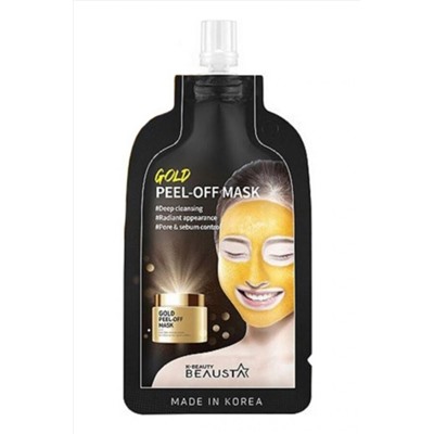 Beausta Маска-плёнка для лица очищающая с частицами золота / Gold Peel Off Mask, 20 мл KRISTALLER, 1108339