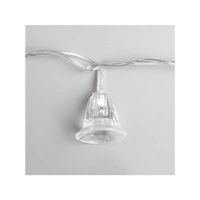 Гирлянда «Нить» 5 м с насадками «Колокольчики», IP20, прозрачная нить, 20 LED, свечение мульти (RG/RB), мигание, 220 В