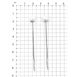 Серьги-продёвки из серебра с жемчугом Сваровски родированные 925 пробы Пс-032-804р