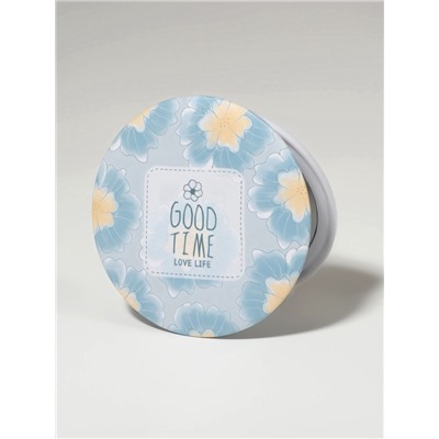 Зеркало складное «Нежность», d=7.5 см, с увеличением х2, голубое