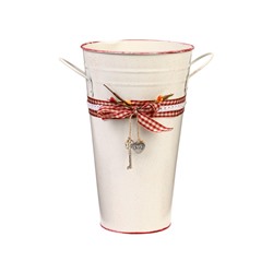 УЦЕНКА Кашпо - ваза «Ведерко Рустад» бежевая, 15×15×25 см