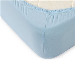 Простыня на резинке 2-спальная KUPU-KUPU, 160×200+20 см, голубая, трикотаж