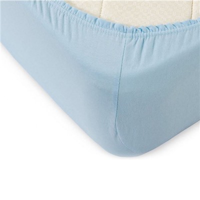 Простыня на резинке 2-спальная KUPU-KUPU, 160×200+20 см, голубая, трикотаж