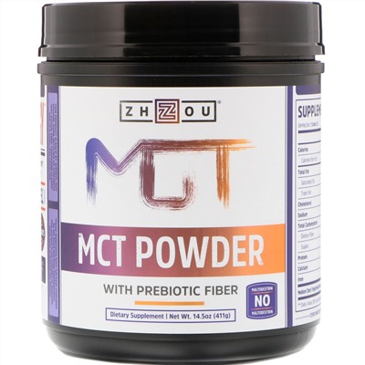 Zhou Nutrition, Порошок MCT с пребиотической клетчаткой, 14,5 унц. (411 г)