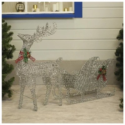 УЦЕНКА Фигура «Олень без саней», 70×26×48 см, 80 LED, 220 В, свечение тёплое белое
