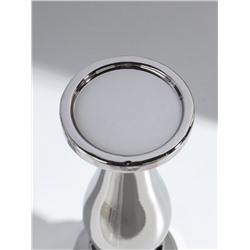 Подсвечник на 1 свечу «Аванти», керамика, стекло, d=8 см, серебро, 10×10×40.5 см