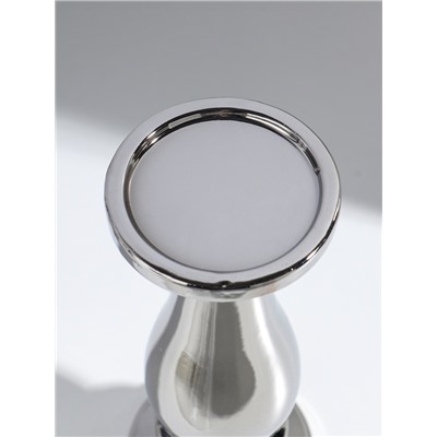 Подсвечник на 1 свечу «Аванти», керамика, стекло, d=8 см, серебро, 10×10×40.5 см