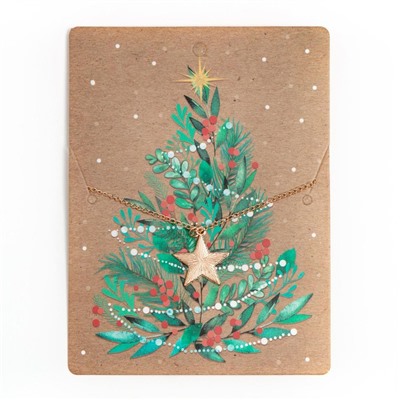 Набор подарочный новогодний KAFTAN New Year: варежки размер 19, подвеска, свеча, ёлка, 2 открытки