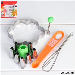 Кондитерский набор насадки, венчик, ложка мерная, форма Цветок / АКЦИЯ / PF-723 /уп 144/