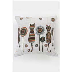 Наволочка декоративная рогожка Lizzy Home размер 50х50 см рисунок кошки НАТАЛИ, 1126689
