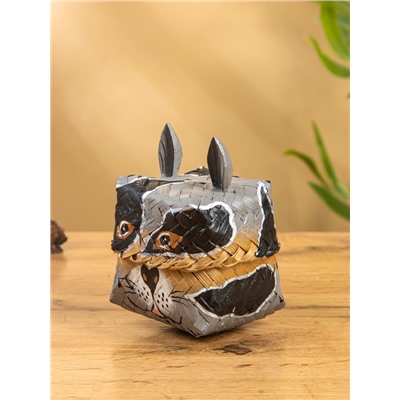 Корзинка «Енот», 10×10×13 см, бамбук