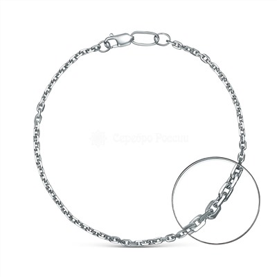 Браслет из серебра родированный - Якорь, 19 см 81060141419