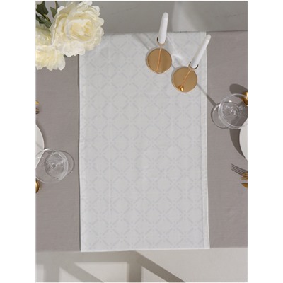 Дорожка на стол Этель Olives 40×149 см, 100% хлопок, репс 220 г/м², белая