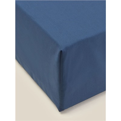 Простыня на резинке 1.5-спальная SL Home, 140×200+30 см, синяя, перкаль
