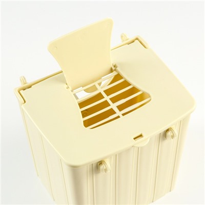 Пластиковый скворечник-гнездо для клетки, 13.5×10×12.5 см, бежевый