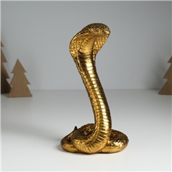 Фигурка полистоун «Египетская кобра», под золото, 10.5×8.7×19 см