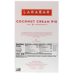 Larabar, The Original Fruit & Nut Food Bar, Coconut Cream Pie, 16 Bars, 1.7 oz (48 g) Each