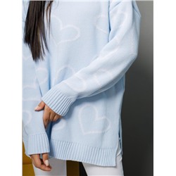 Джемпер удлиненный "Сердца"