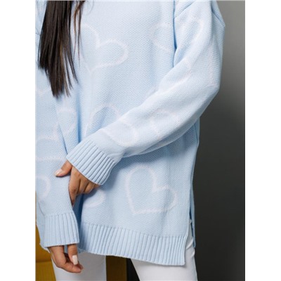 Джемпер удлиненный "Сердца"