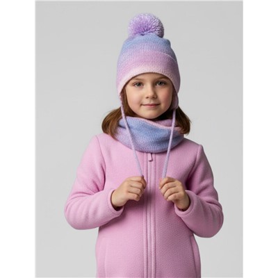 Комплект трикотажный для девочек: шапка, снуд