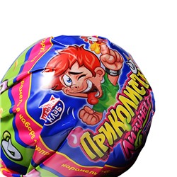 Карамель на палочке с подарком "Лизунец MAXI Приколисты" 112гр*24шт.