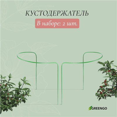 Кустодержатель, d=30 см, h=60 см, ножка d=0.3 см, металл, набор 2 шт., зелёный, Greengo
