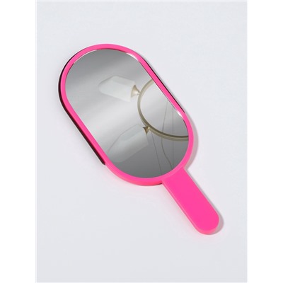 Зеркало с ручкой «Мороженое», 7.8×18 см, (6.7×12 см), розовое