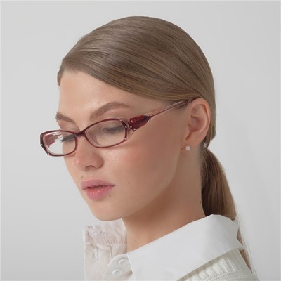 Готовые очки Восток 8852, цвет бордовый, отгибающаяся дужка, +3,75