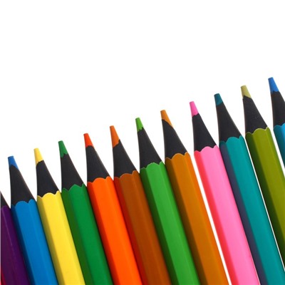 Карандаши цветные 36 цветов в тубусе, корпус шестигранный (пластиковые) черное основание