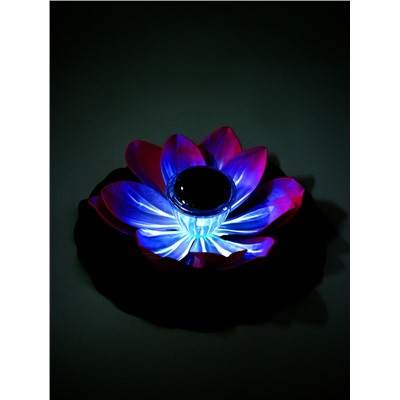 Садовая фигура - фонарь «Лотос», 28×28×9 см, для водоёмов, лиловая