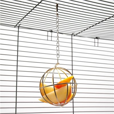 Кормушка для сена металлическая сфера, 8×8×15 см