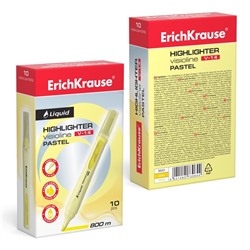 Маркер текстовыделитель ErichKrause Liquid Visioline V-14 Pastel, 0.6-4.0 мм, жидкие чернила на водной основе, жёлтый