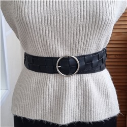 Женский ремень, чёрный, широкий, 108-30251, арт.187.301