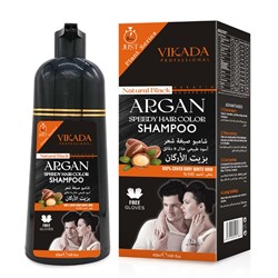 Шампунь - пузырьковая краска для волос без растительных компонентов, натуральное черное покрытие 420 мл