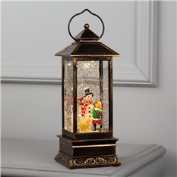 Светодиодная фигура «Девочка и снеговик» 10.5×27×10.5 см, пластик, батарейки ААх3 (не в комплекте), USB, свечение тёплое белое