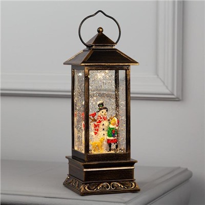 Светодиодная фигура «Девочка и снеговик» 10.5×27×10.5 см, пластик, батарейки ААх3 (не в комплекте), USB, свечение тёплое белое