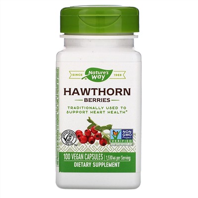 Nature's Way, Hawthorn Berries, 1,530 mg, 100 Vegan Capsules