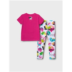 Комплект трикотажный для девочек: фуфайка (футболка), брюки (легинсы)