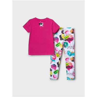 Комплект трикотажный для девочек: фуфайка (футболка), брюки (легинсы)