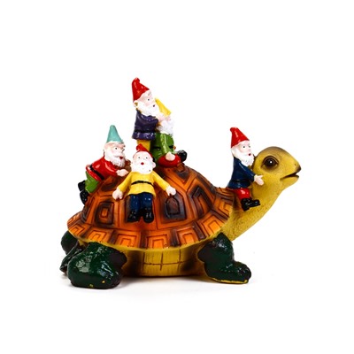 Садовая фигура из полистоуна «Черепаха с гномами», 18×11×14 см, Greengo