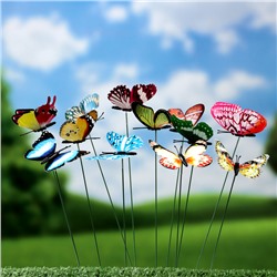 Штекер светящийся «Бабочка Вайси», 6.5×25 см, набор 12 шт., МИКС, Greengo