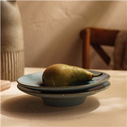 Тарелки для пасты SL Home «Аззура», 160 мл, d=21.8 см, набор 2 шт., фарфор, бирюзовые