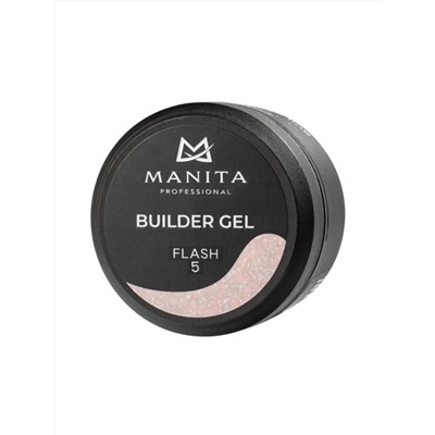 MANITA Гель моделирующий для ногтей с хлопьями юки / Builder Gel Flash №05, 15 мл 28222
