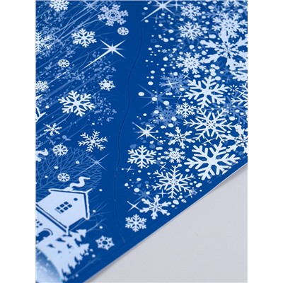 Статическая наклейка интерьерная для окон и зеркал Room Decor «Снежный городок», 26.5×40 см