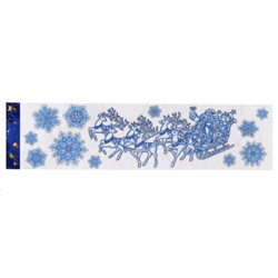 Наклейка новогодняя 58х15 Дед мороз на санях / 610-262 /уп 12/600/694985