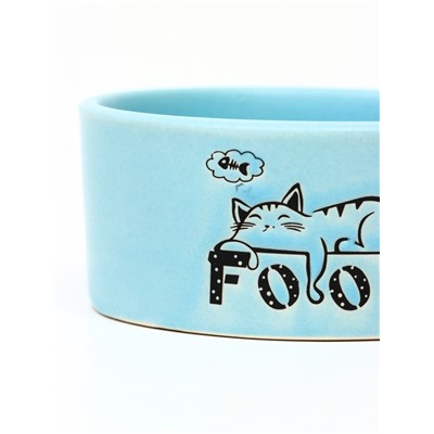 Миска керамическая Food=200 мл - 10×10×4.5 см, голубая