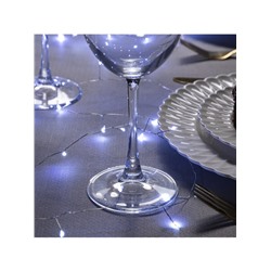 Гирлянда «Мишура» 5 м роса, IP20, серебристая нить, 100 LED, 2 режима, батарейки AAх3 (нет в комплекте), свечение белое