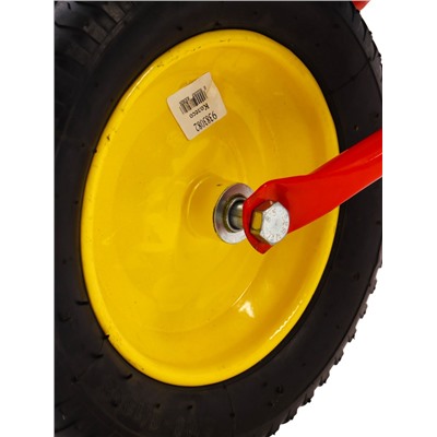 УЦЕНКА Тачка садовая, одноколёсная: груз/п 80 кг, объём 65 л, красные ручки