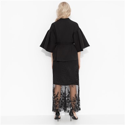 Костюм с юбкой дизайнерский, Очарование момента (элегант, 2 в 1, с поясом)